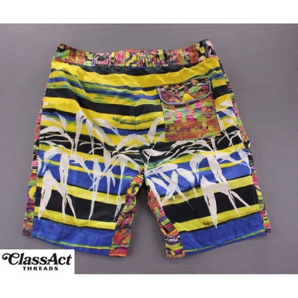 Robert Graham Swim Trunks Classic Fit Geometric Multicolor Board Shorts Sz 32 - Picture 6 of 11